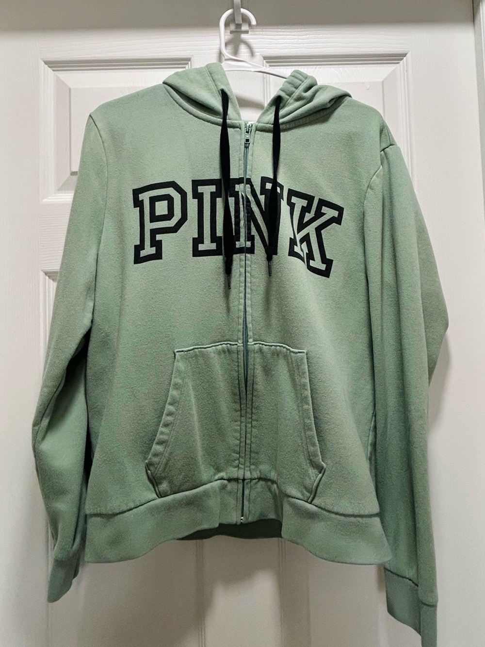 PINK Victoria's Secret Sage Green Zip Hoodie